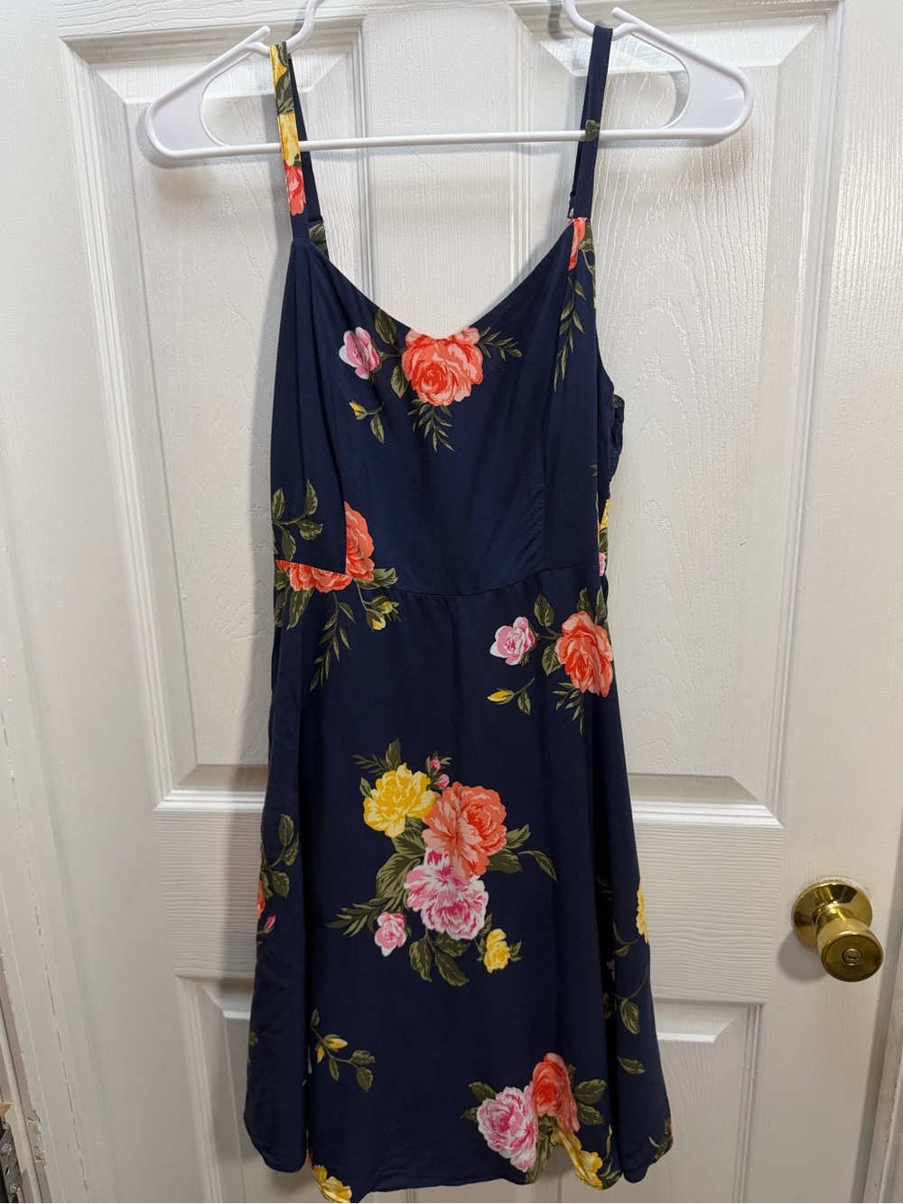 Old Navy Navy Floral Spaghetti-Strap Dress